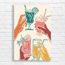 Vibrant Cocktail Bar Original Canvas Print Large Picture Wall Art