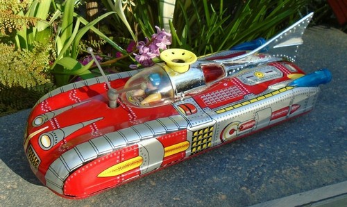 Tin vintage space toy racing