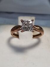 Boxed H Samuel Diamond Engagement Ring Cluster Vgc RRP £450