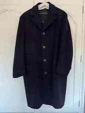 Vintage Original Crombie Heavy Navy Wool Coat Size XL 44-46 Tailored By Sugarman
