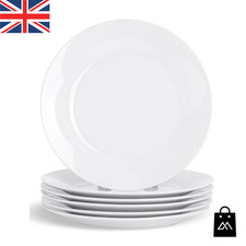 24x Royal White Dinner Plate 25cm – Durable Glass Tableware Dish Dining Set