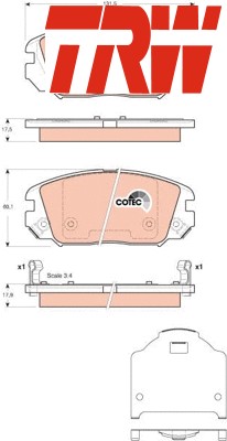 Front brake pad set - set, disc