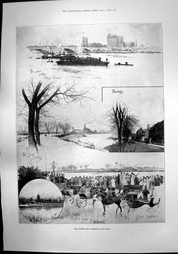 Antique old print oxford - antique,