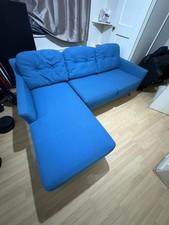 Blue Corner Sofa 3 Seater