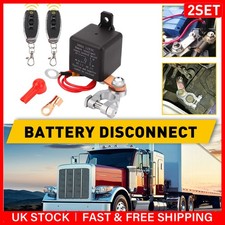 2x Wireless Dual Remote Car Battery Disconnect Relay Master Cut-off Switch 200A