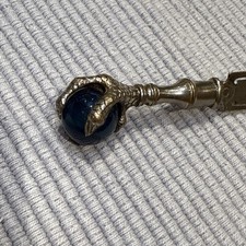 Silver Metal Letter Opener Or Bookmark With A Gemstone