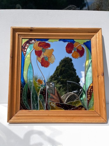 Vintage stained glass floral