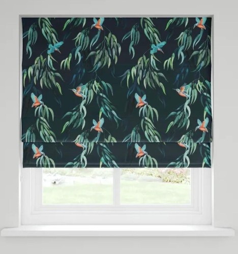 Roman blind lined - lined, kingfisher