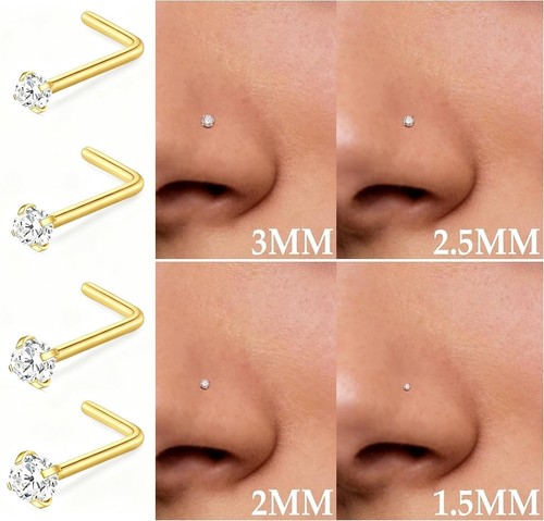 Pair nose stud pin - pin, bar