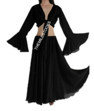 TMS Black Skirt Top Belly Dance TRIBAL Costume 25 Color