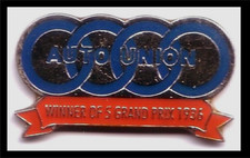 Auto Union - AUDI  - Winner 5 Grand Prix 1936 Lapel Pin Badge - View Advert (54)