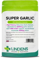 Super Garlic 6000mg odourless Capsules (365 pack) High Allicin potency [1196]
