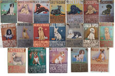 Vintage Mini Metal Plaque Dangler Sign 9cm x 6.5cm Pet Dogs Theme