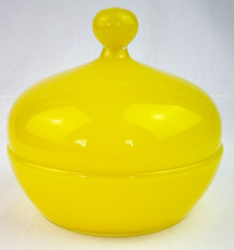 Yellow Glass Bon Bon Sweet Dish With Lid FREE P+P