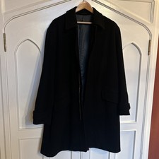 Pierre Cardin Black Overcoat – XXL – Zip & Button Front – Luxury Lining – Mint