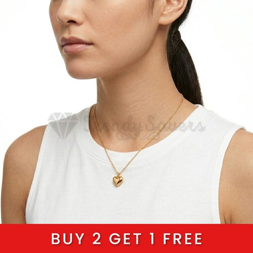 14ct gold small heart necklace - gold,
