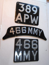 OLD PRESSED ALUMINIUM MOTORCYCLE  NUMBER PLATES  -   GARAGE DISPLAY / MAN CAVE