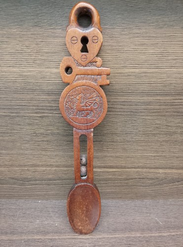Welsh wooden love spoon - welsh,