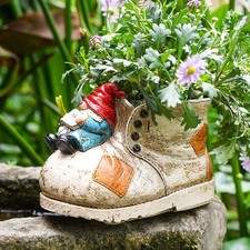 Sleeping Gnome Boot Planter