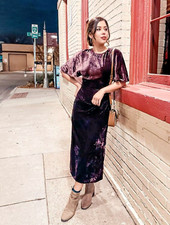 ZARA Dark Plum Burgundy Velvet