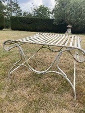 Rare Antique French Wrought Iron Garden Side Table / Footstool – Curved Design