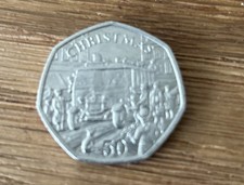 1987 Christmas Isle Of Man 50p Coin