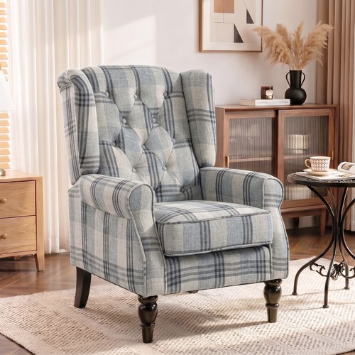 Faux linen armchair with - armchair,