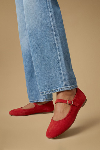 Oasis red ballet pumps womens - oasis,