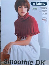 Patons Smoothie DK Pattern Book 01277 13 Styles Cape, Cardigans, Scarves Jumpers