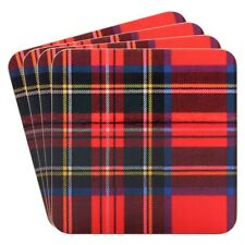 Tartan Royal Stewart Scottish Coasters - Set of 4 - Lesser & Pavey Gift NEW