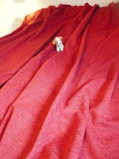 New Huge Extra large red chenille velvet single door curtain Long lined 97Lx111"