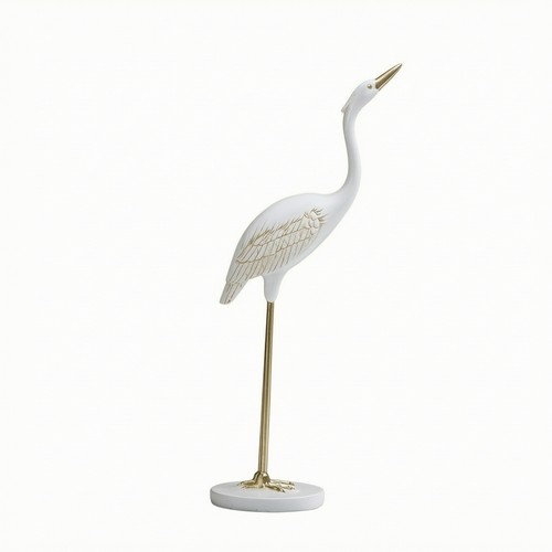Crane statue with oval base - with,