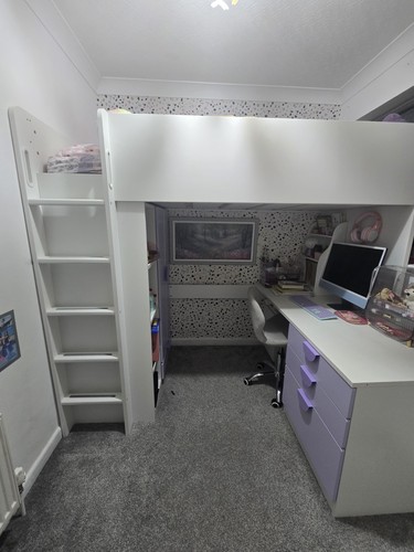 Ikea bunk bed purple and - purple, white