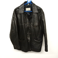 VINTAGE WOODLANDS LEATHER JACKET MEN'S SIZE XL BLACK