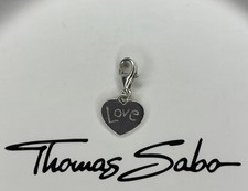 Thomas Sabo charm: heart engraved with 'love', silver, hallmarked 🩶