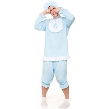 Adult Mens Big Cry Baby Costume Blue Romper Suit Fancy Dress Outfit