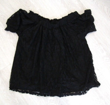 Primark Black Lined Lace Bardot top Size 10 new without tags