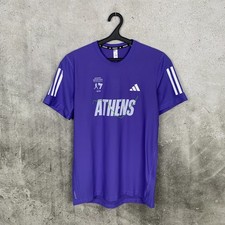 ATHENS 2024 MARATHON ADIDAS AUTHENTIC RUNNING PURPLE FINISHER T-SHIRT SIZE M