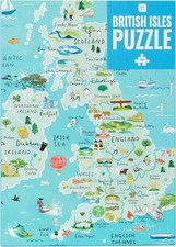 1000-piece Blue UK Map British