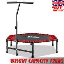 40"/48" Mini Trampoline Fitness Jumper rebounder Exercise Bouncer with Handle UK