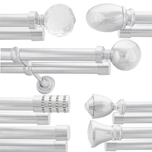 Chrome double metal curtain - metal,