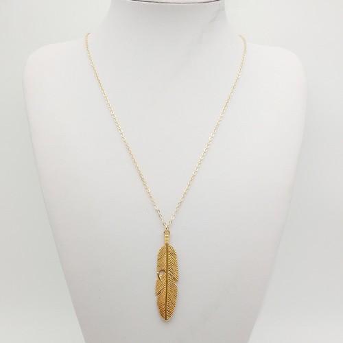 Big feather leaf pendant - leaf,