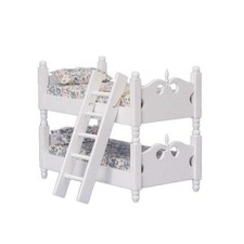 Dolls House White Wooden Bunk