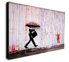 BANKSY Style Coloured Rain -