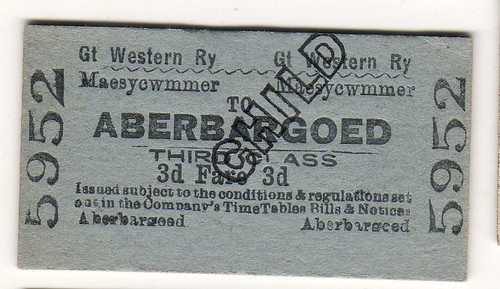 Railway ticket gwr maesycwmmer - ticket,
