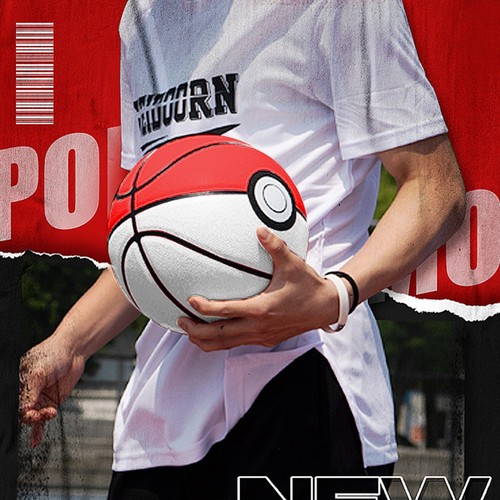Basketball ball white red - white,