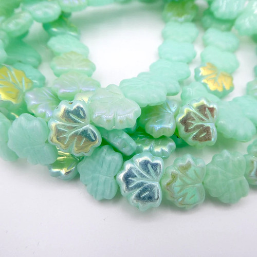 Grape leaf pressed beads - grape,