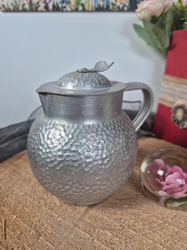 Vintage hammered metal lidded - vintage,