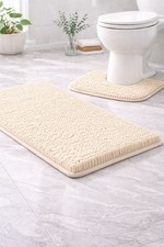 2PC Chenille Bath Mat Set Non