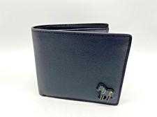 PS Paul Smith ZEBRA multi stripe Black Leather Coin & Billfold Wallet